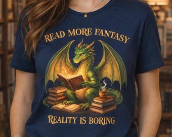 Fantasy Themed T-Shirt, Read More Fantasy Tee, Gift for Book Lovers, Bookish tshirt, Perfect for Readers, science fiction and fantasy