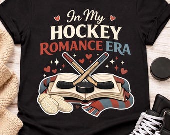 Hockey Romance Era T-Shirt | Ice Skates, Sticks & Hearts, Romance Reader Tshirt, Heated Romance book, Rivalry book tshirt, book lover tee