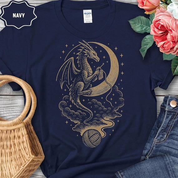 Mystical Dragon Crocheting T-shirt: Fantasy Lover Gift