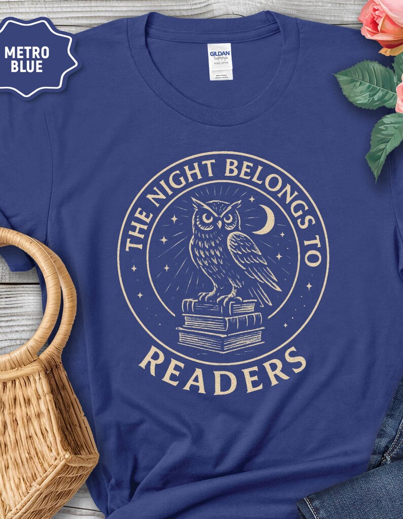 Book lover Tshirt, Night Owl Reader shirt, The Night Belongs to Readers, Literary Apparel, Bookish tee image 10