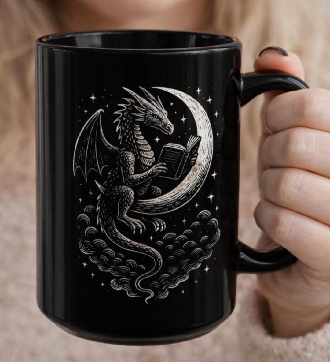 Celestial Dragon Reading Mug - Fantasy Art Coffee Cup, Gift for Fantasy ...