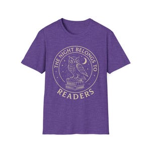 Book lover Tshirt, Night Owl Reader shirt, The Night Belongs to Readers, Literary Apparel, Bookish tee image 8