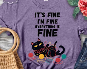 Yarn & Cat Lover T-Shirt: Crochet Gift, Soft Cotton Tee