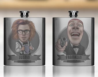 Ditch the Boring - Unleash the Laughter with Our Cartoon Face Flasks! Groomsmen Gifts Flask, Groomsman Gift Flask, Groomsman Flask,