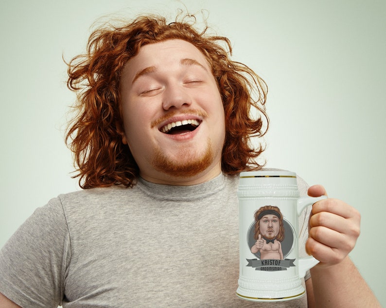 Funny Groomsmen Gifts Beer Steins Drink like a fish and laugh image 1