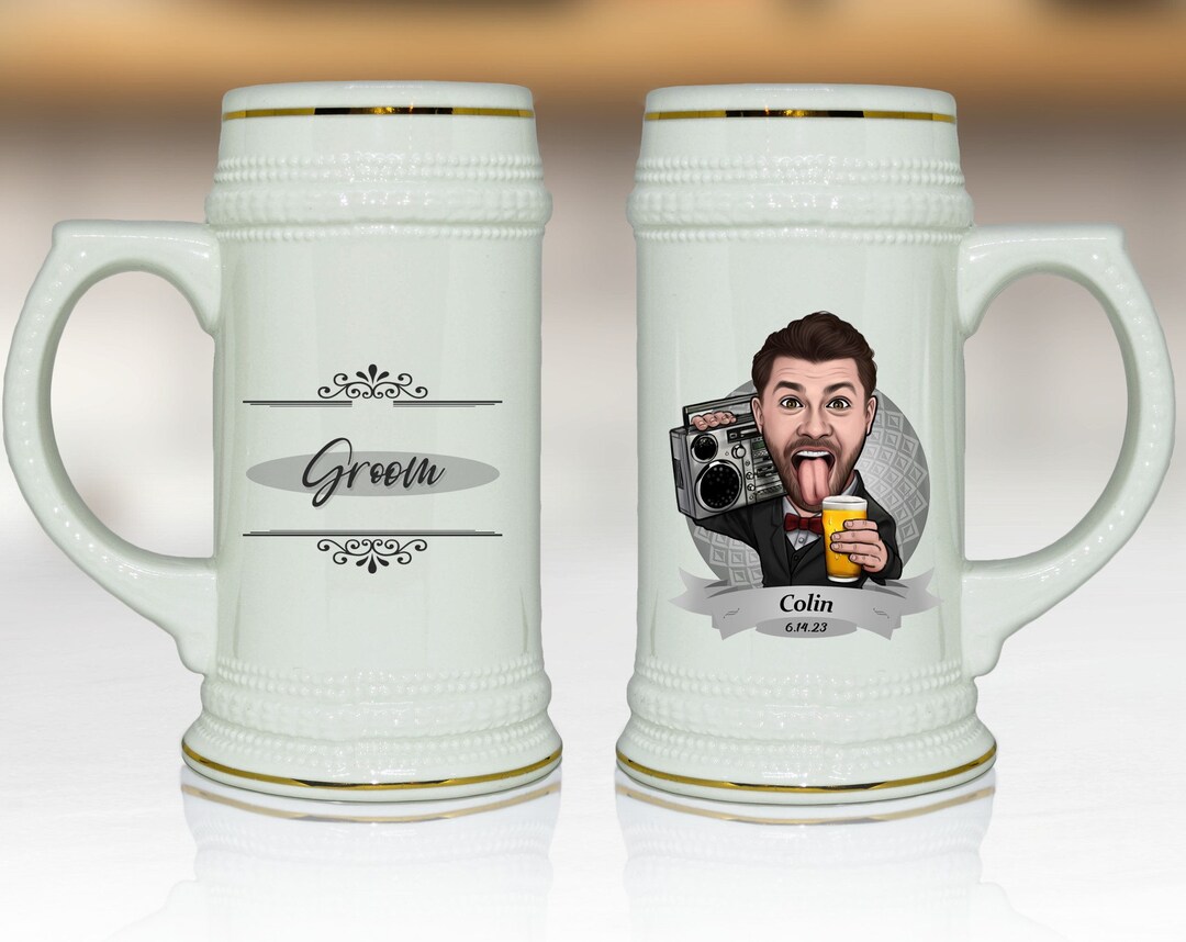 Personalized Beer Stein, Groomsmen Beer Stein, Best Man Beer Stein