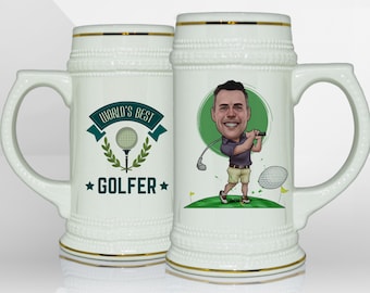 Golf Custom Caricature Mug, Golf Gift for men, Golf Gift for him, Golf Coach Gift, Golf Gift Ideas, Golf Gifts, Golfer Gift, Golf Mug