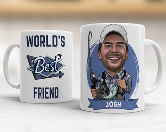 Friend Birthday Gift, Personalized Birthday Gift For Friend, Friend Gift Personalized, Friend Anniversary Gift, Friend Mug, Fisherman