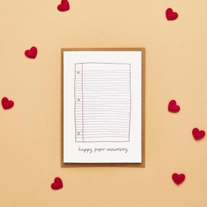 Tarjeta del primer aniversario de bodas / Tarjeta del primer aniversario de bodas / Tarjeta de aniversario en papel / Tarjeta de aniversario divertida