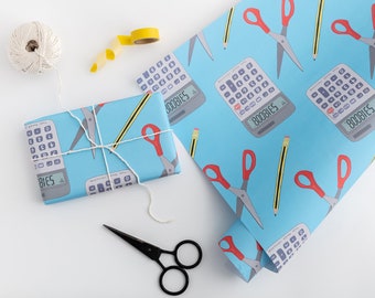 Calculator wrapping paper - maths gift wrap - birthday wrapping paper - gift wrap - kitsch gift wrap - vintage gift wrap - boobies - funny