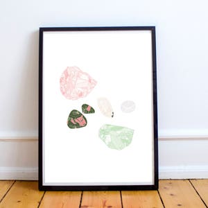 illustration print - gemstone art - art prints - wall art prints - precious stone - hand drawn - gift for girlfriend - fertility crystals