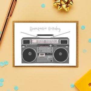 Boombox Birthday Card | Male Birthday Card | Hip Hop Birthday | Music Birthday Card | Retro 90's Birthday Card | 80's Birthday Card