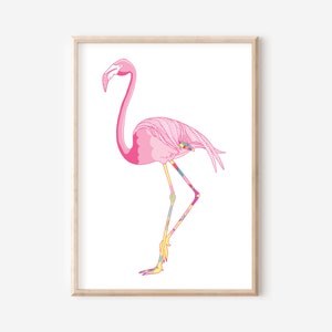 Estampado de flamenco, estampado tropical, cartel de flamenco, arte de flamenco, flamenco rosa, estampado animal, estampado de vivero, decoración de vivero, decoración de habitación de niñas