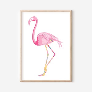 Flamingo print, Tropical Print, Flamingo Poster, Flamingo Art, Pink Flamingo, Animal Print, Nursery Print, Nursery Decor, Girls Room Decor image 1