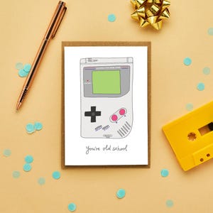 Gamers Birthday Card | Old School Birthday Card | 90's Birthday Card | Retro Handheld Games Console | Funny Male Birthday Card