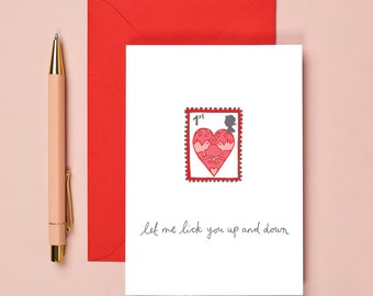 Laissez-moi vous lécher | Carte de Saint-Valentin | carte d'anniversaire | carte sexy | Carte perverse | Une autre chanson de niveau | Carte sentimentale | Carte d'amour