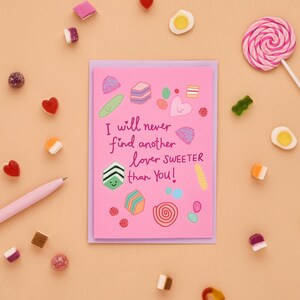 Nunca Encontrarei Outro Amante Mais Doce Que Você | Cartão de Amor Fofo com Design de Doces | Cartão de Aniversário/Dia dos Namorados Peculiar | Cartão de Aniversário