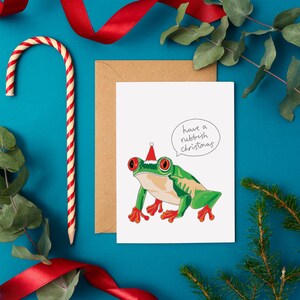 Lustige Weihnachtskarte | Have a Rubish Christmas | Humorvolle Weihnachtskarte | Frecher Frosch Karte | Weihnachtslachen | Lustige Weihnachtswünsche