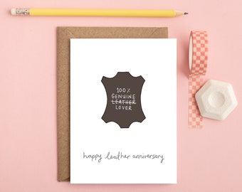 Third Wedding Anniversary card | Leather Wedding Anniversary Card | 3rd Wedding Anniversary Card | Funny Anniversary Card