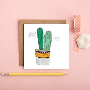 Cactus Funny Carte de Vœux | Drôle de carte d’anniversaire | Carte de vœux des amoureux des plantes | | de cartes de piqûres Drôle de carte d’amitié | Drôle de carte de remerciement