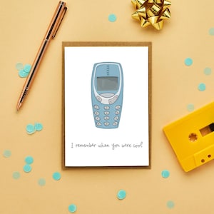 Mobile Phone Birthday Card | Funny Birthday Card | Old School Phone Birthday Card | Male Birthday Card | Retro Birthday Card