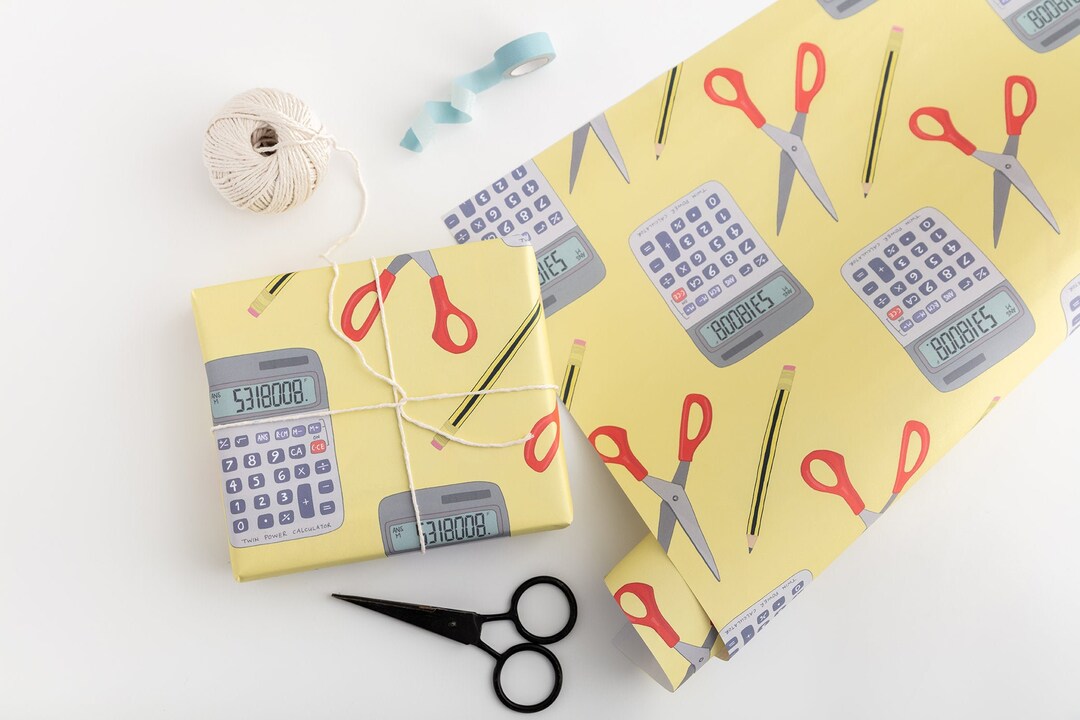 Calculator Wrapping Paper Maths Gift Wrap Birthday Wrapping Paper Gift