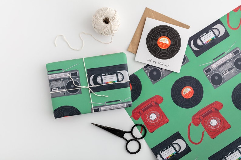Retro Wrapping Paper - Birthday Wrapping Paper - Gift Wrap - Retro ...