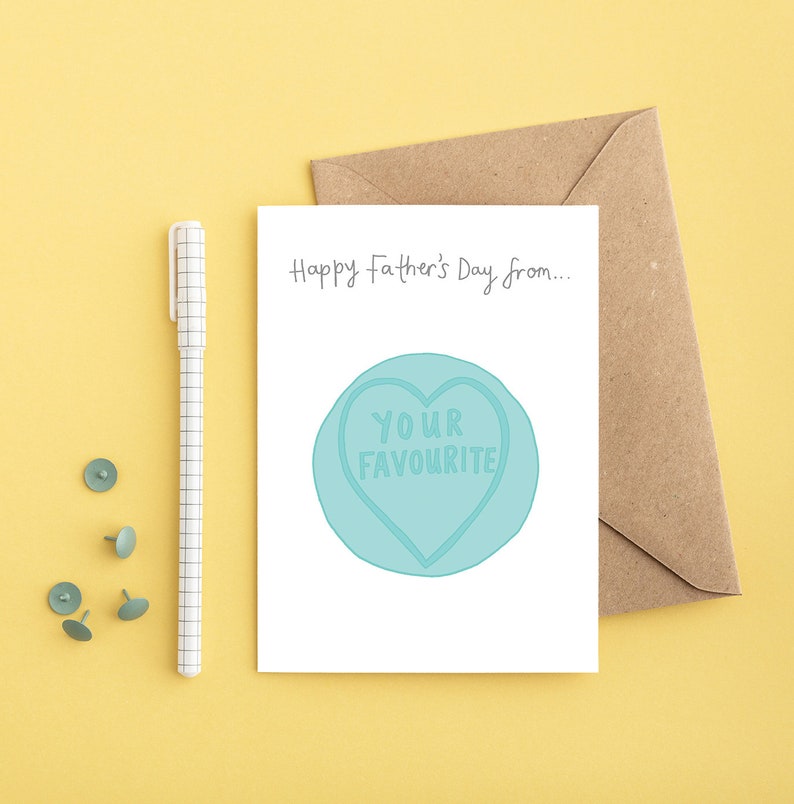 Happy Father's Day from your favourite funny Father's Day card, hand drawn card, joke Father's day card, illustration, fathers day image 1