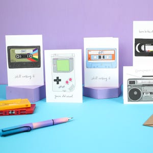 Retro birthday cards from You've got pen on your face