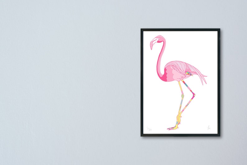 Flamingo print, Tropical Print, Flamingo Poster, Flamingo Art, Pink Flamingo, Animal Print, Nursery Print, Nursery Decor, Girls Room Decor image 4