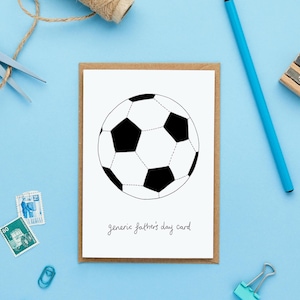 Carte drôle de fête des pères de football | Carte générique pour papa | Carte de football humoristique pour père | Carte de voeux pour papa sportif