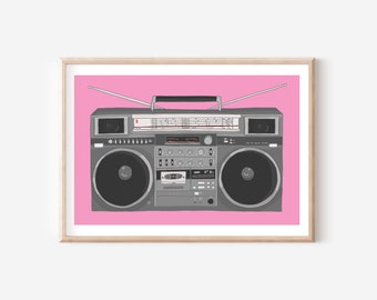Boombox Print | Music Lover Gift | Music Print | HiFi Print | Stereo Print | Gift For Him | Music Gift | Gift For Her