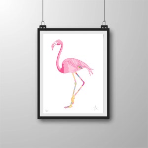 Flamingo print, Tropical Print, Flamingo Poster, Flamingo Art, Pink Flamingo, Animal Print, Nursery Print, Nursery Decor, Girls Room Decor image 3