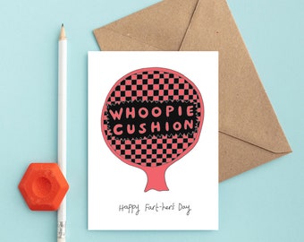 Funny Fathers Day card, Hand drawn card, Funny card, Illustration, Card for dad, Whoopee cushion, Father's day