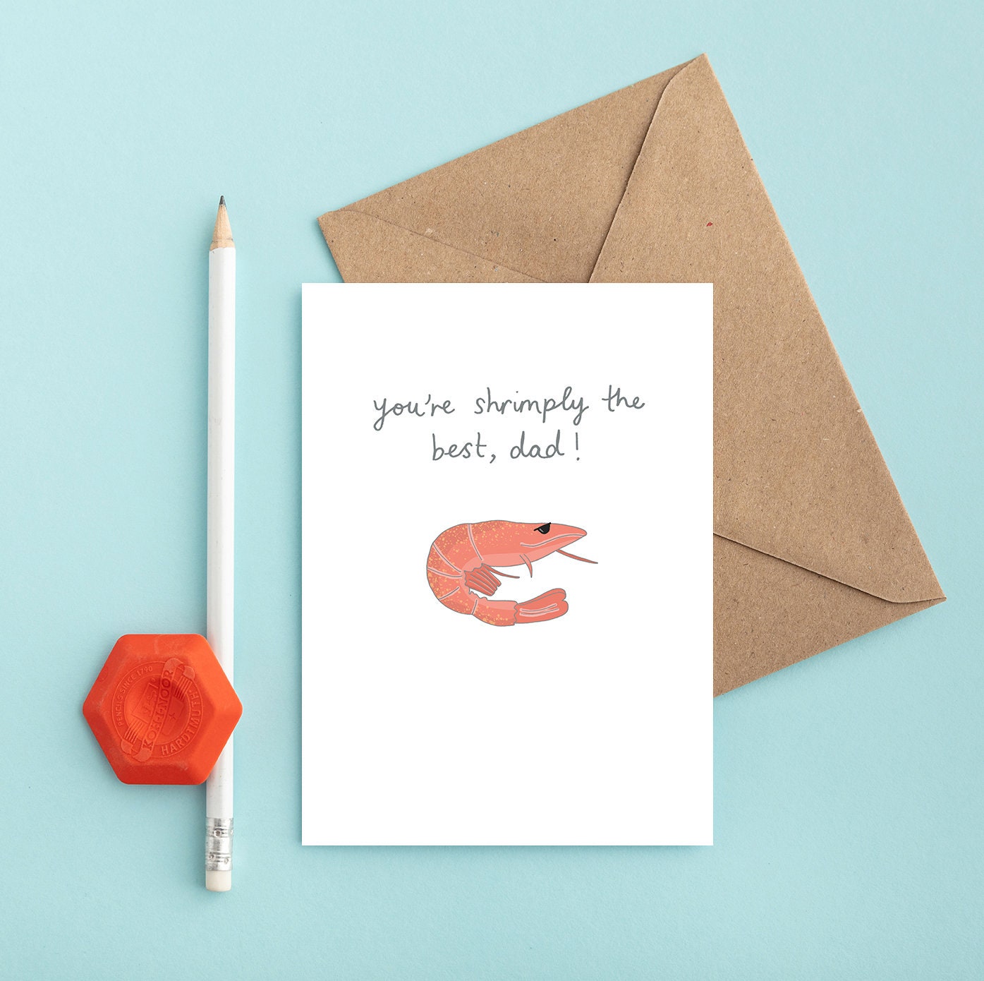 FATHER'S DAY Card Shrimply the Best Hand Drawn Card - Etsy India