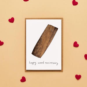 5ème carte d'anniversaire de mariage drôle | Carte d'anniversaire en bois pour lui | Jolie carte d'anniversaire pour couple | Carte Joyeux 5 ans ensemble
