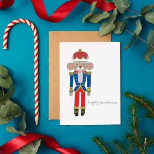 Cartão de Natal do Rei Rato | Cartão de Balé Quebra-Nozes | Saudação de Natal | Cartão de Natal Festivo | Cartão de Natal Único, Cartão de Natal Engraçado