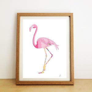 Flamingo print, Tropical Print, Flamingo Poster, Flamingo Art, Pink Flamingo, Animal Print, Nursery Print, Nursery Decor, Girls Room Decor image 2