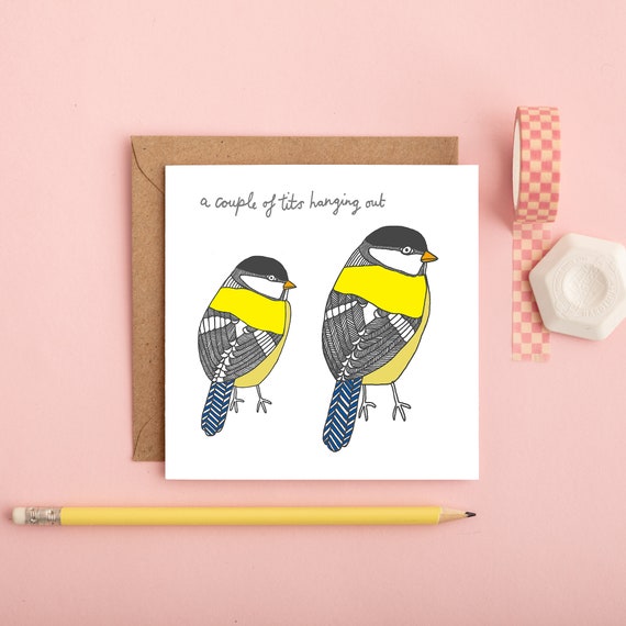 A Couple of Tits Hanging Out Blue Tit Funny Greeting Card Funny Friendship  Card Funny Engagement Card Bird Lover Greeting Card -  Canada