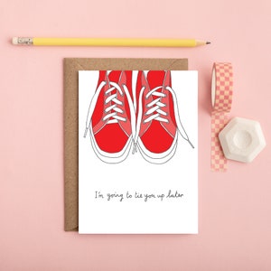 Tighi, biglietto di anniversario divertente, biglietto stravagante, biglietto disegnato a mano, biglietto d'amore, illustrazione, anniversario di matrimonio, biglietto di San Valentino, biglietto sexy