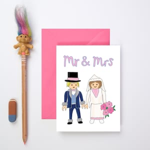 Cartão de casamento | Senhor e Senhora | noivos cartão comemorativo | Apenas cartão casado | Cartão de casamento engraçado | Cartão de noivos
