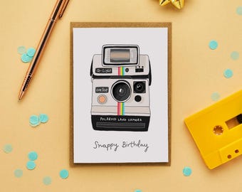 Polaroid Camera Birthday Card | Funny Birthday Card | Male Birthday Card | Retro Birthday Card | Photography Lover Card