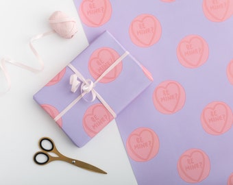 Love hearts wrapping paper - valentine's wrapping paper - love themed gift wrap - anniversary gift wrap - be mine - love hearts