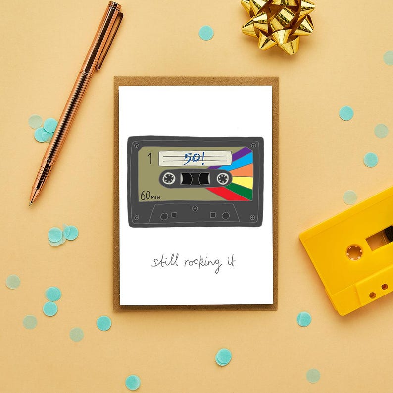Funny 50th Birthday Card for a music lover