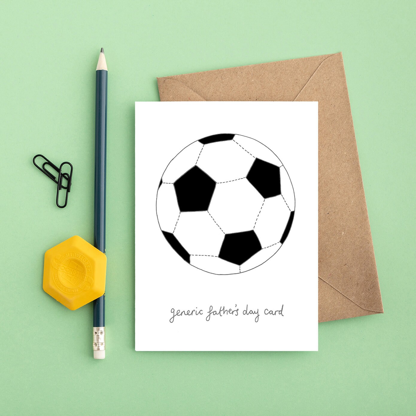 Lustige Fußball-Vatertagskarte – 'Happy VAR Father's Day', 20,5x13,5 Cm, Mit Umschlag – Für Papa, Stiefvater, Fußballfan