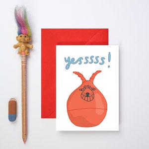 Yesss! Congratulations Space Hopper Birthday Card | Funny Card | New Job Card | Pregnancy Card | New Home Card | Exam Pass Card