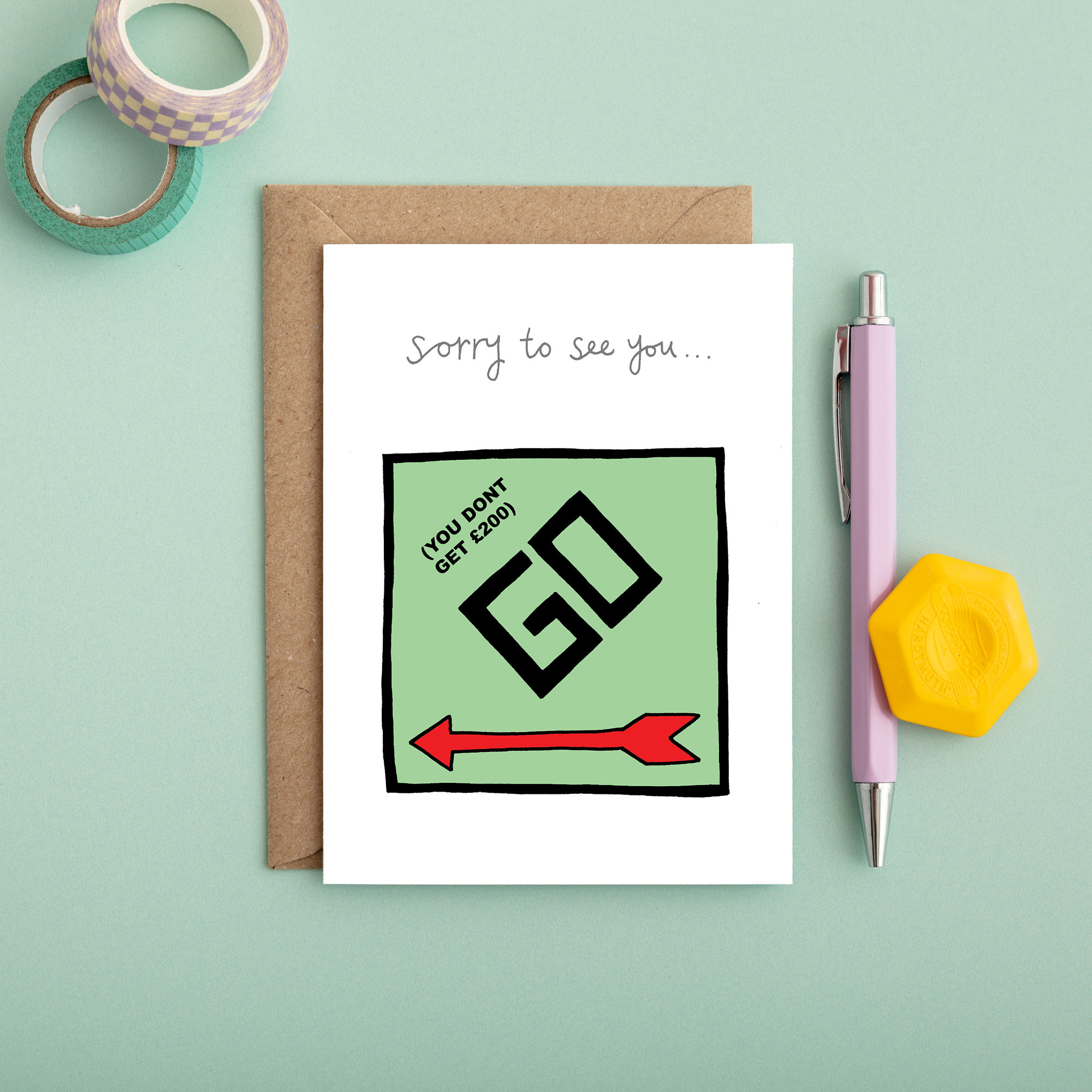 Sorry to See You Go Leaving Card Hand Drawn Card - Etsy Finland
