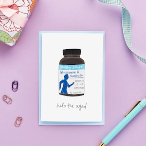 Funny Older Birthday Card | Help The Aged Birthday Card | 40th | 50th | 60th 70th | Old Joints Birthday Card | Silly Birthday Card