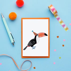 Toucan Birthday Card | Party Birthday Card | Celebration Card | Tropical Birthday Card | Kids Birthday Card