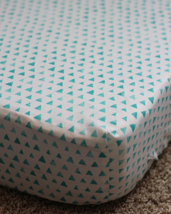 turquoise crib sheet
